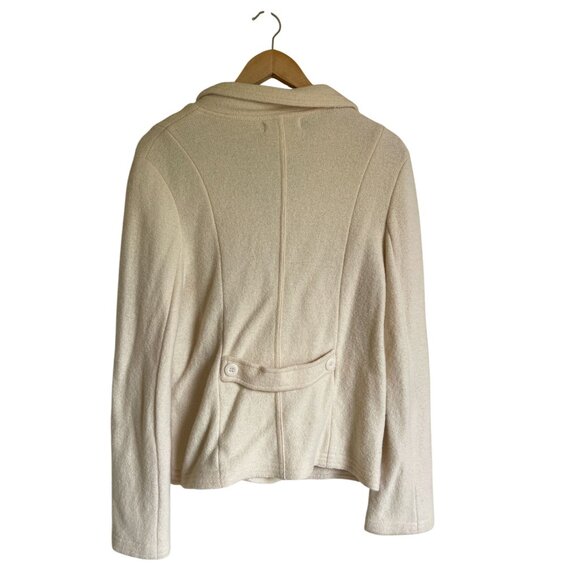 Petite Sophisticate Vintage 100% Wool Cream Ivory Button Front Collared Cardigan - Picture 2 of 11